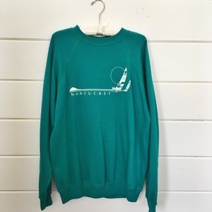 Vintage Teal Nantucket Crew Neck